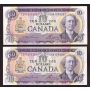 2x 1971 Canada $10 notes Lawson Bouey consec EDK1393201-02 Choice UNC EPQ