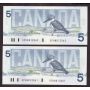 10x 1986 Canada $5 banknotes nice mixed lot FINE to Choice AU