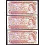 6x 1974 Canada $2 consecutive banknotes Crow Bouey AGZ1363786-91 CH UNC+