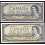 10x 1954 Canada $20 banknotes 10-notes VF or better