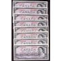 8x 1954 Canada $10 banknotes 8-notes VF or better