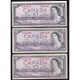 8x 1954 Canada $10 banknotes 8-notes VF or better