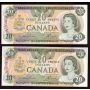 2x 1979 Canada $20 notes Lawson consecutive 50350346701-02 GEM UNC EPQ