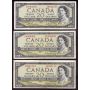 5x 1954 Canada $20 banknotes 5-notes $100 face value all nice VF or better
