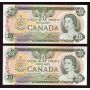 2x 1979 Canada $20 notes Lawson consecutive 50350340201-02 GEM UNC EPQ