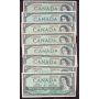 15X 1954 Canada $1 banknotes 15-notes nice selection all circulated 