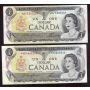 4x 1973 Canada $1 replacement notes *MM *MR 2x*MZ  4-notes VF-EF