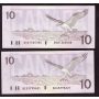 7x 1989 Canada $10 banknotes Choice AU/UNC