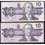 7x 1989 Canada $10 banknotes Choice AU/UNC