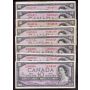 8x 1954 Canada $10 banknotes 8-notes VG to VF