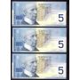 8x 2001 Canada $5 notes Knight Dodge ANW and 7x ANV CH UNC to Gem UNC