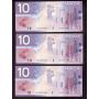 7x 2000 Canada $10 banknotes Knight Theissen FDT Choice UNC EPQ