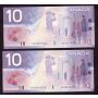 7x 2000 Canada $10 banknotes Knight Theissen FDT Choice UNC EPQ