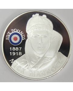 2008 St Helena & Ascension £5 coin .925 RAF MICK MANNOCK 