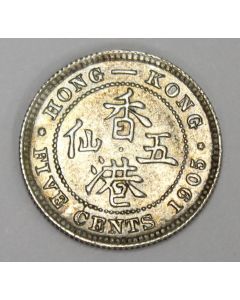 1905 Hong Kong 5 cents EF45