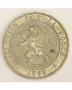 1862 Belgium 5 Cent doubling of date & parts of legend UNC 