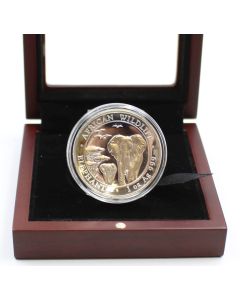 2015 1-oz 999 silver AFRICAN ELEPHANT High relief Cameo Proof