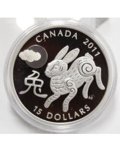 2011 Canada $15 Pure Silver Coin - Year of the Rabbit 