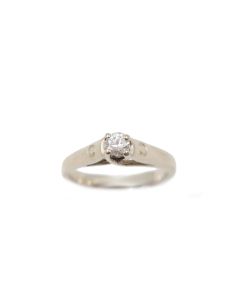 18 Karat White Gold Ladies 0.20 Carat Diamond Engagement Ring 