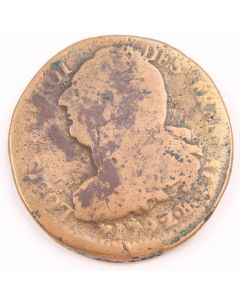 1792 france 2 Sols bronze coin 