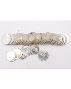 50x 1968 Canada 10 Cents silver Bluenose 50-coins Choice Uncirculated 