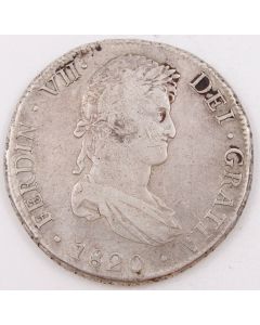 1820 Bolivia 8 Reales silver coin PJ KM#84  VF