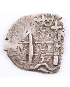 1737 Bolivia 1 Real silver cob M Potosi KM#28a 3.1 grams VF+