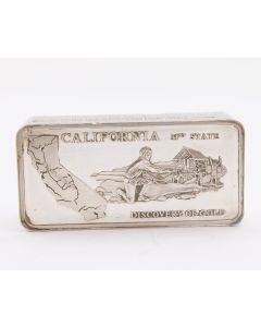 2500 grains .925 Silver bar Sutters Mill gold rush California 163.5 grams 