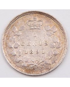 1891 Canada 5 cents EF