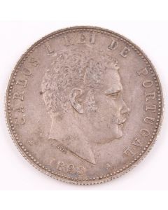 1899 Portugal 1000 Reis silver coin EF+