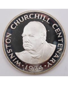 1974 Turks and Caicos Islands 20 Crowns silver coin 