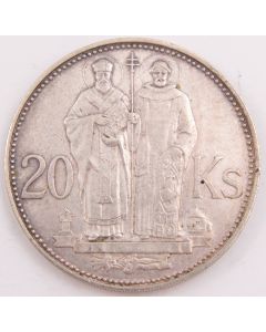 1941 Slovakia 20 korun silver coin EF+