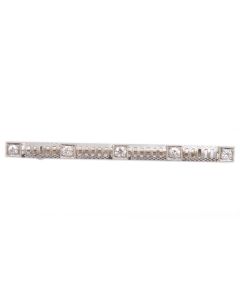 Bar pin ophidian detailing 18K wg circa 1925 0.45cts Diamonds 