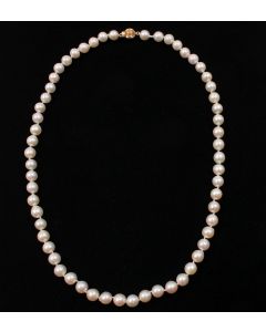 Akoya cultured Pearl necklace 59-knotted Pink Rose Pearls 