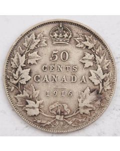 1916 Canada 50 cents F