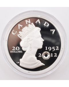 2012 RCM $20 Fine Silver coin - The Queen's Diamond Jubilee (with crystal)
