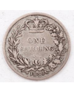 1839 Great Britain Shilling circulated