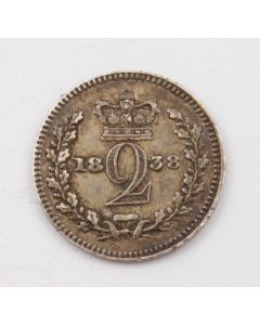 1838 Great Britain 2 pence silver a/EF