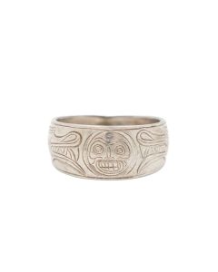 NW Coast BENITA WADHAMS 1998 sterling silver WOLF MOON  ring Size-7