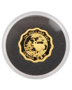 2014 Canada $150 Blessings of Longevity 10.4g .99999 Pure Gold Scallop Edge Proof – RCM