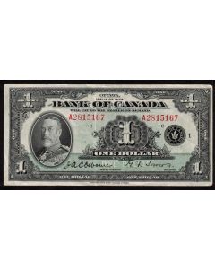 1935 Canada $1 banknote Osborne Towers A 2815167 nice VF+