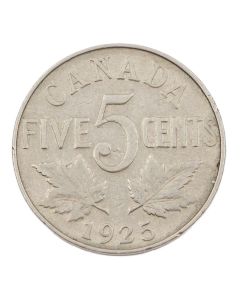 1925 Canada 5 cents VG 