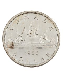 1955 Arnprior Canada silver $1 dollar no die break nice UNC+