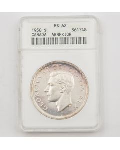1950 Arnprior Canada silver $1 dollar ANACS MS62