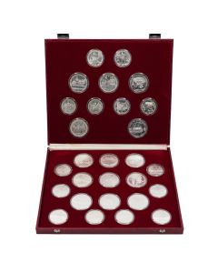 1980 Moscow Olympics USSR Silver 28-Coin Proof Set .900 Fine in Original Case – Rare Complete