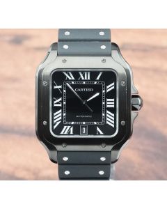 Cartier Santos de Cartier WSSA0039 39.8mm ADLC Black Steel Mens Watch box/card