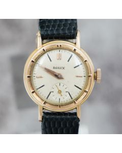 Vintage Rolex Precision 4327 Rose Gold Bezel 18K Gold 22mm 1940s Ladies Watch