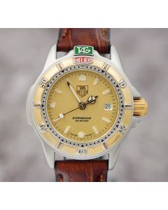 Vintage TAG Heuer Professional 200 995.408A Quartz Gold Dial 28mm Womens Watch