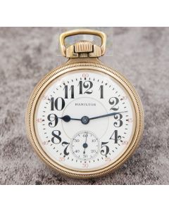 Hamilton 992 Pocket Watch Gold Filled 16S Serial 1608842 Railroad Grade