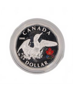 2008 Sterling Silver Coloured Lucky Loonie - Royal Canadian Mint